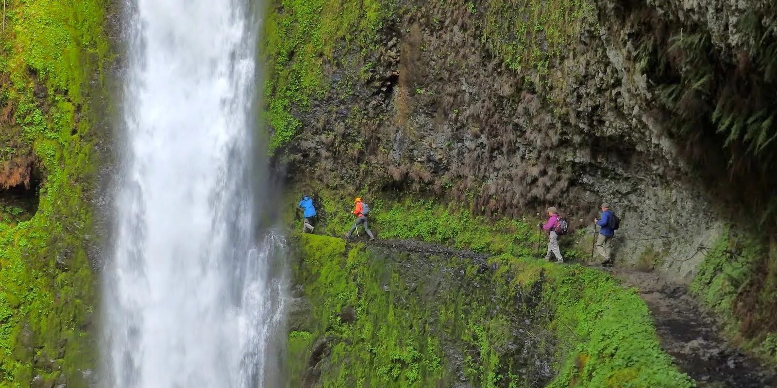 Hiking behind Tunnel Falls. (photographer: Debbie Asakawa)