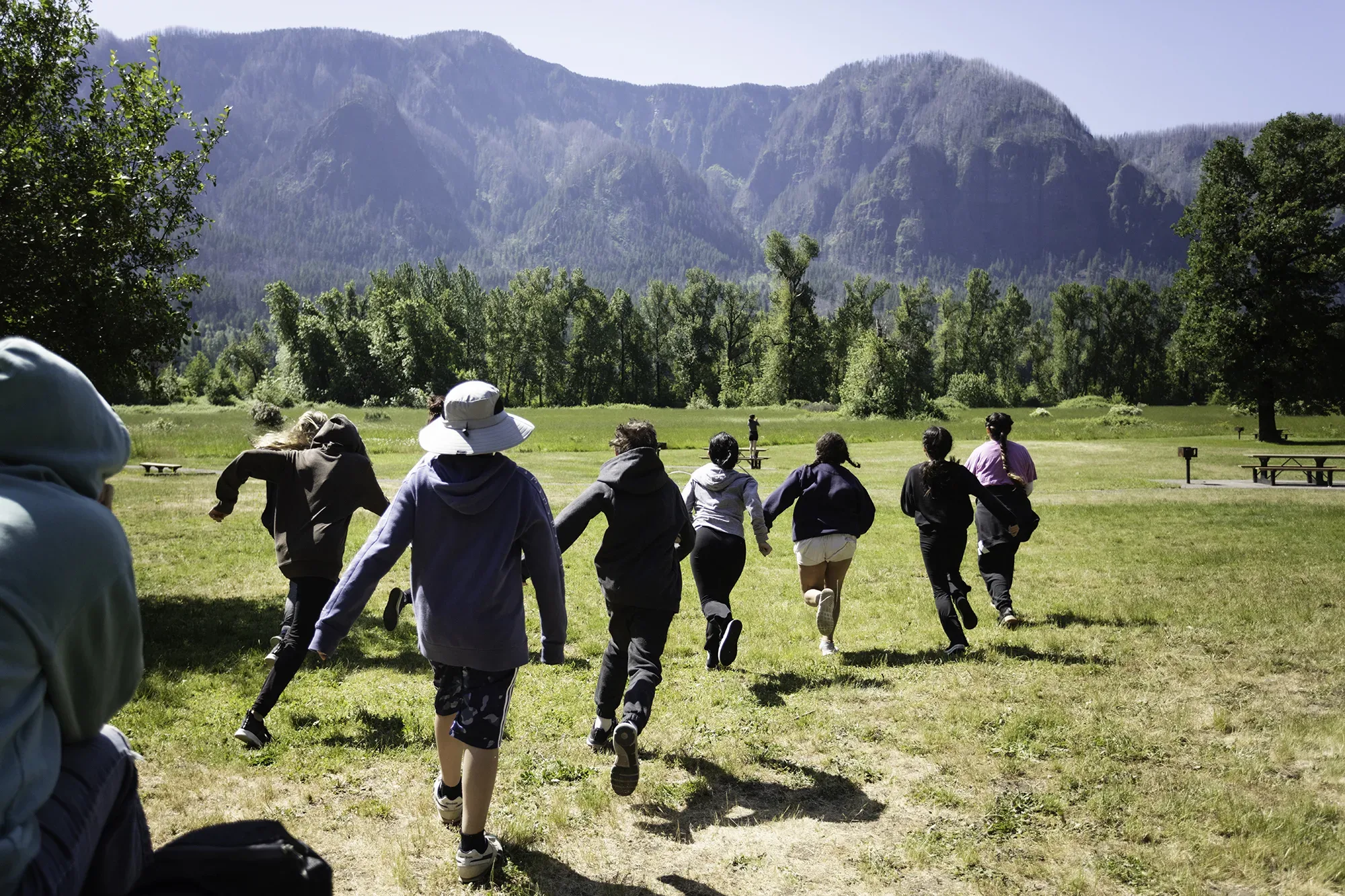 Middle school students from Washougal, Washington, play during Explore the Gorge. Photo by Paloma Ayala.