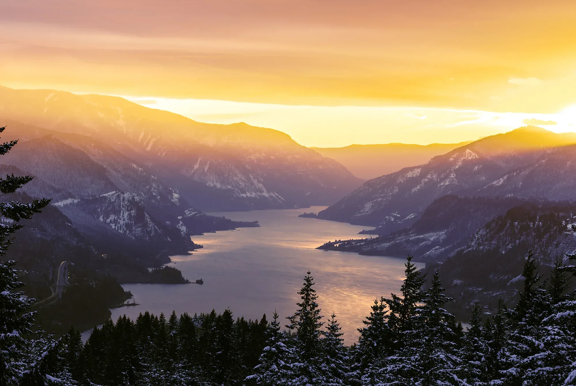 Looking west from White Salmon down the Columbia River. Photo by Paloma Ayala.