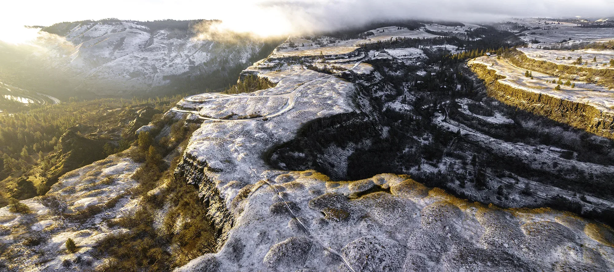 Rowena Crest bathed in the golden light of sunrise. Photo by Paloma Ayala.
