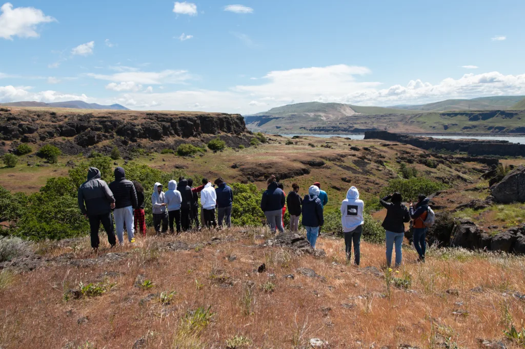 St. Andrew students visit Friends' Dancing Rock land trust preserve in the eastern Gorge. (photographer: Nic Raingsey)