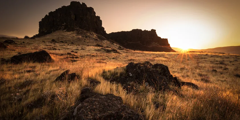 Sunrise over Horsethief Butte. Photo by Jeremiah Leipold.