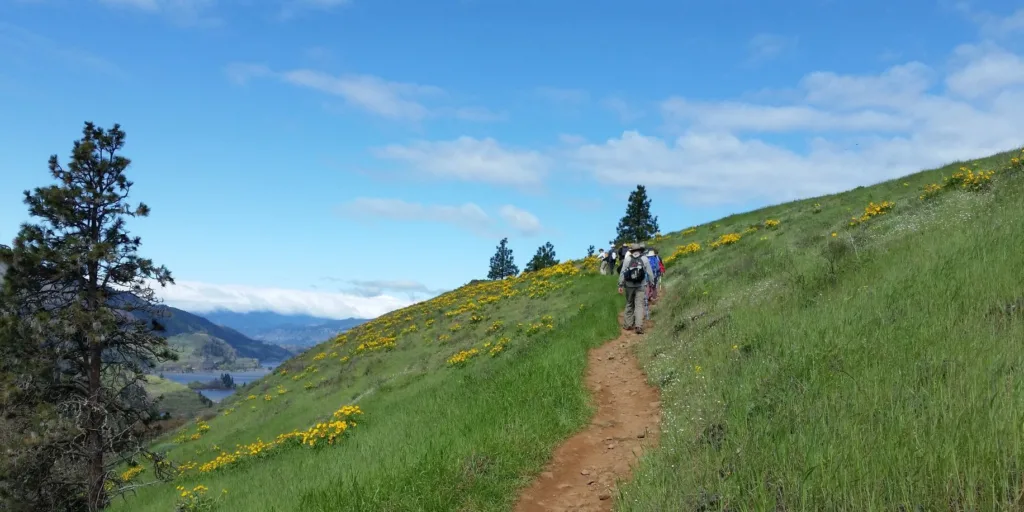 On the trail up Mosier Plateau. Photo by Anna Leung.