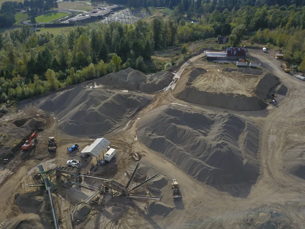 The unpermitted mining operation was practically next door to two grade schools (top of photo): Columbia Gorge Elementary School and Jemtegaard Middle School.