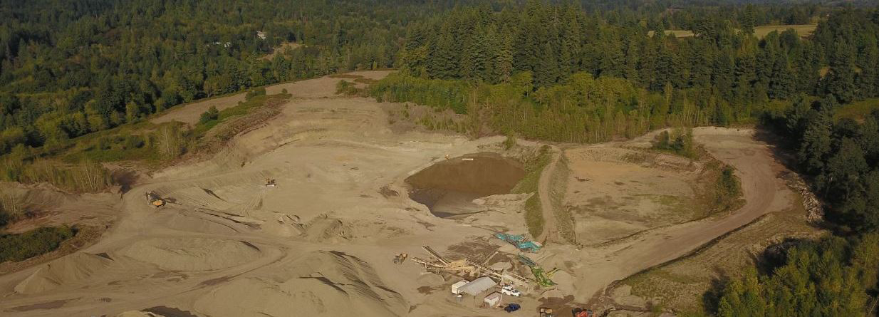 Aerial view of the Zimmerly mining site inside the western National Scenic Area boundary near Washougal, WA. (photo: Friends' archive)
