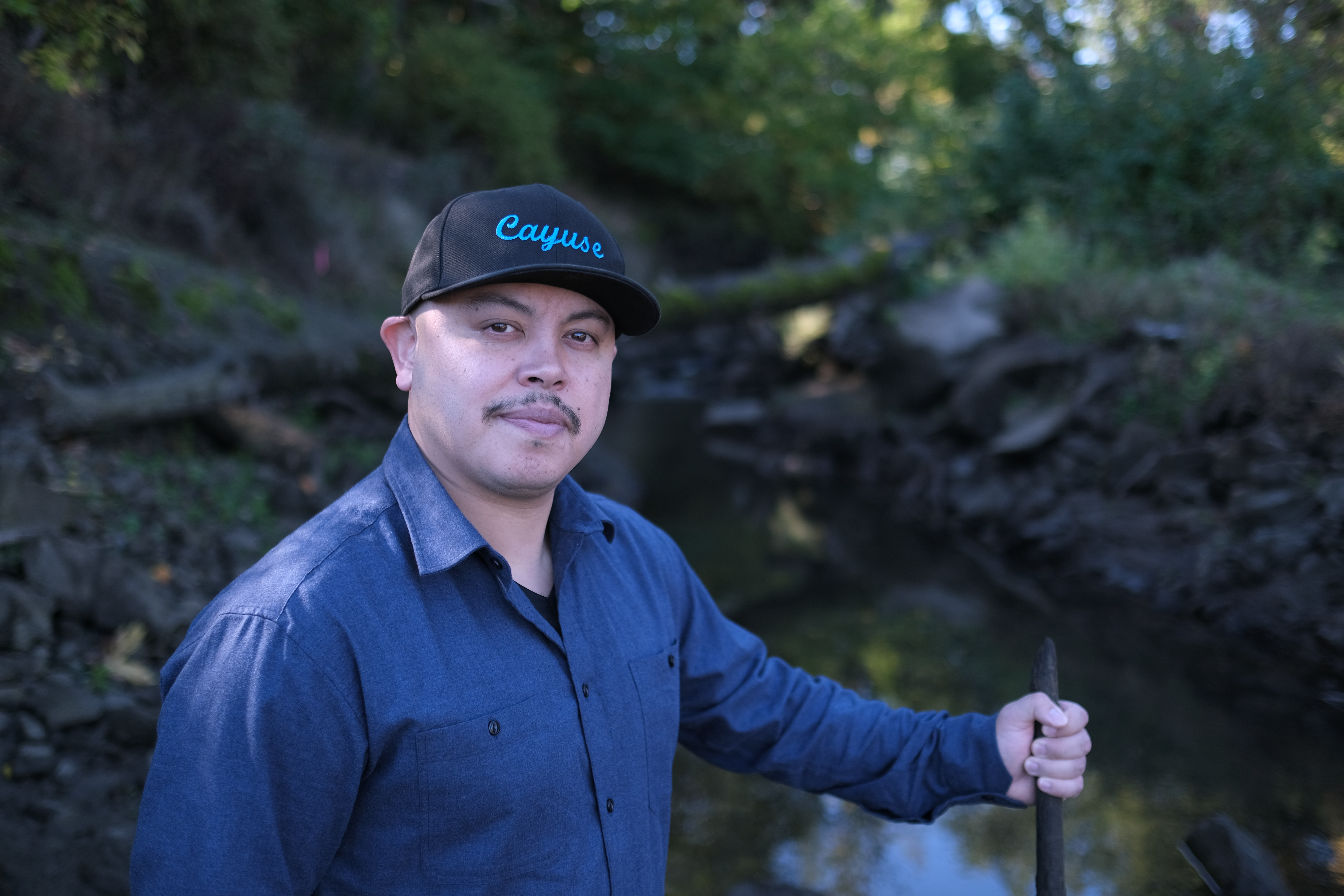 Gabe Sheoships standing near Tryon Creek.